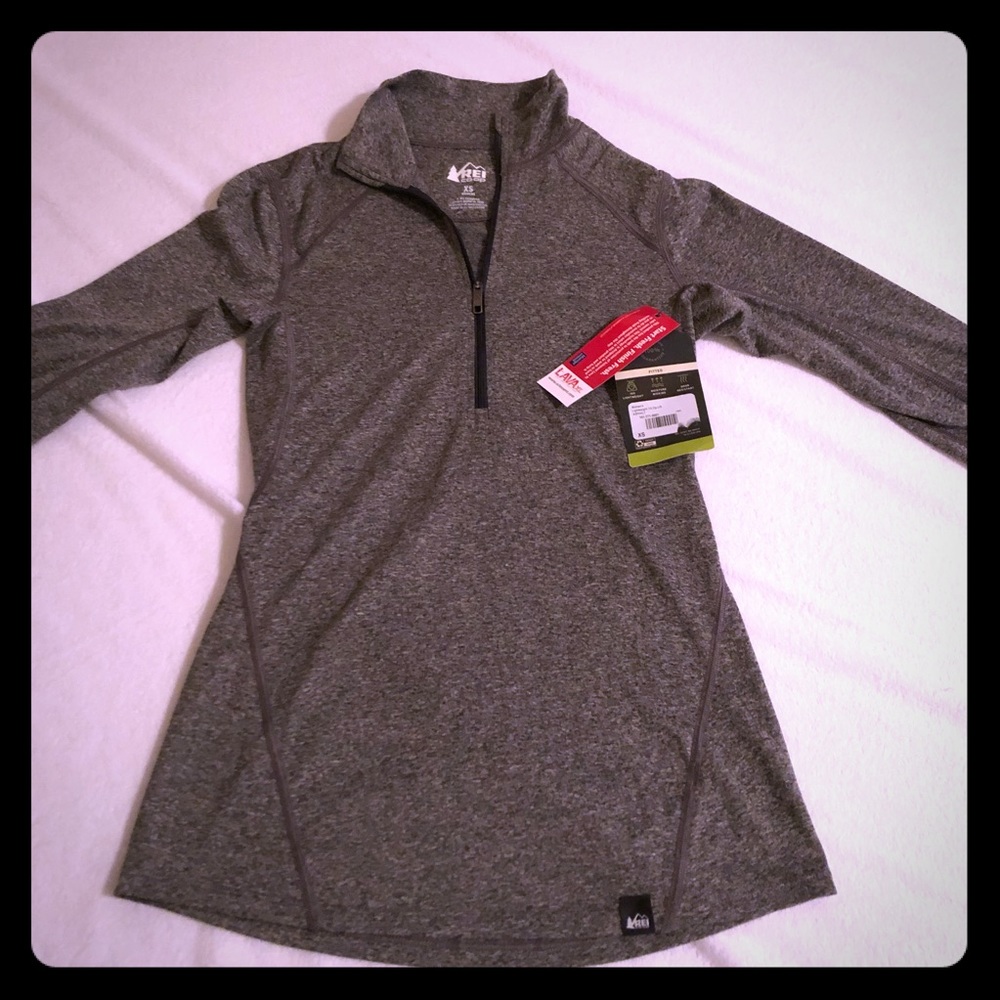 REI Asphalt color half-zip pullover